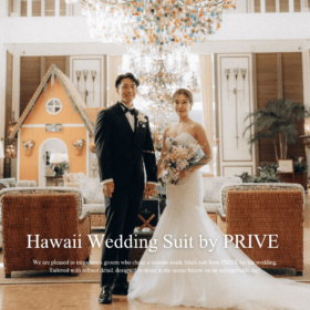 お客様スーツ　ウェディングスーツ　黒スーツ　ハワイ挙式