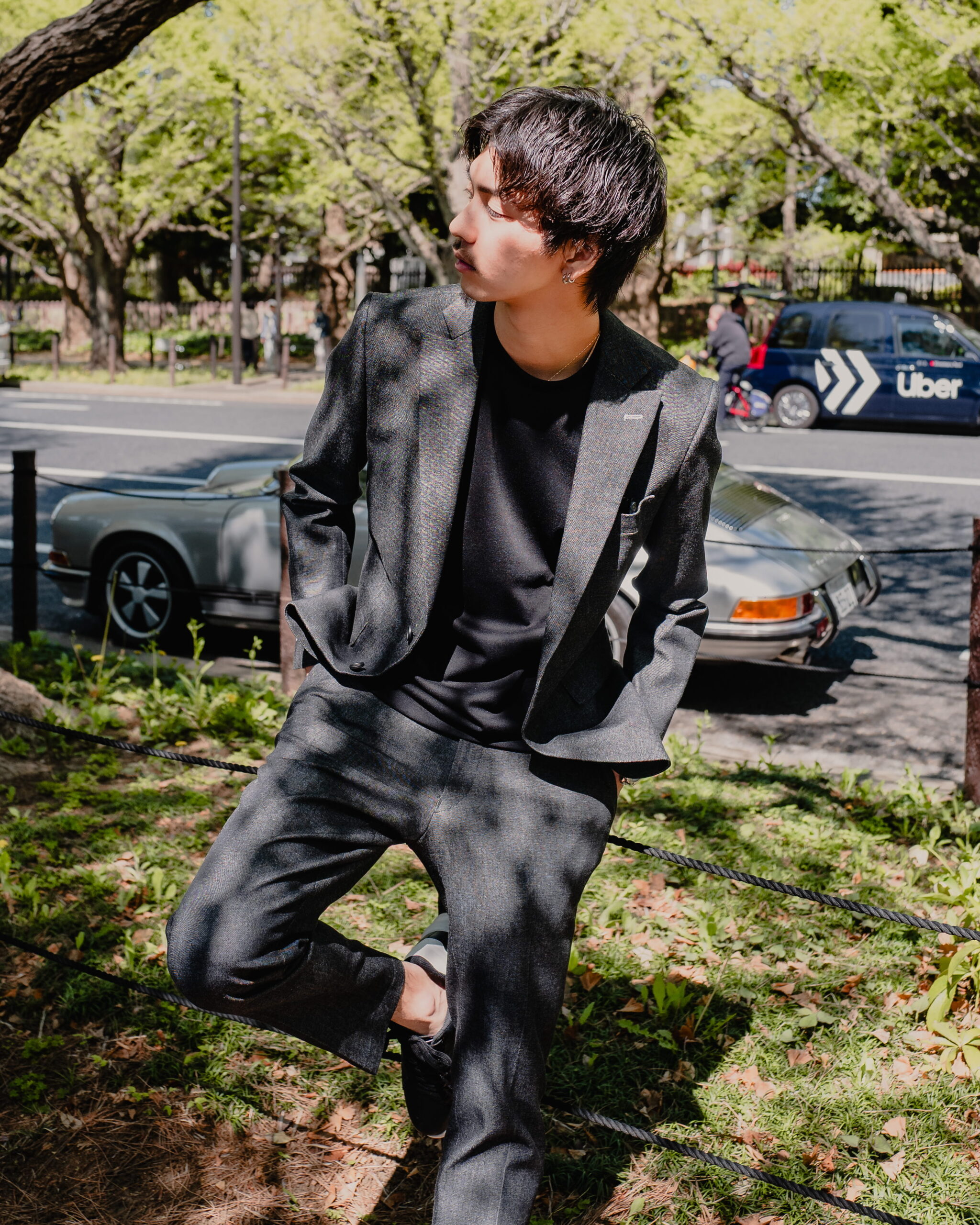 ブラックスーツ　ブラックセットアップ　デニムスーツ　デニムセットアップ　