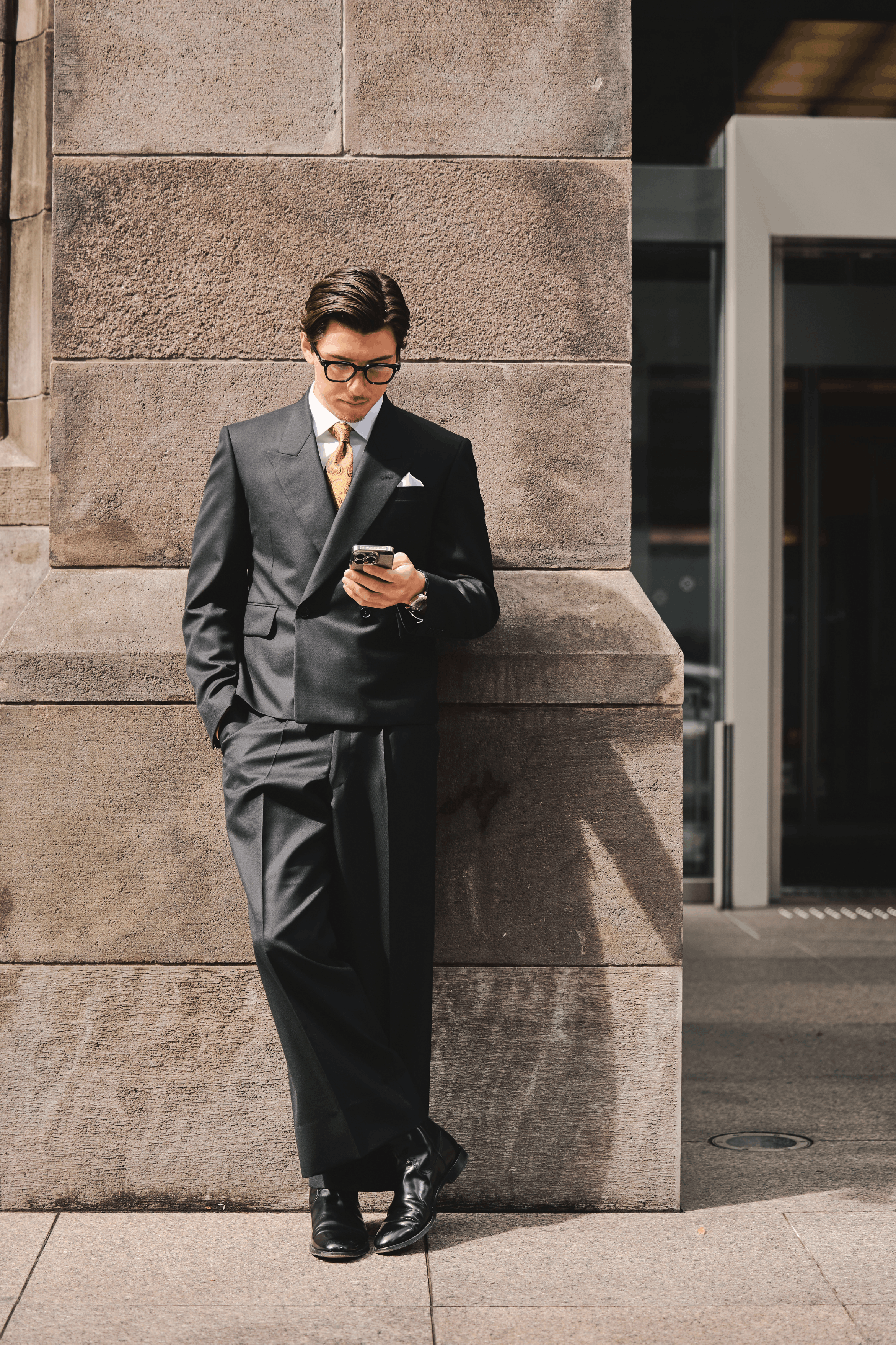 オーバーサイズセットアップ　オーバーサイズスーツ　ショート丈　　ブラックスーツ