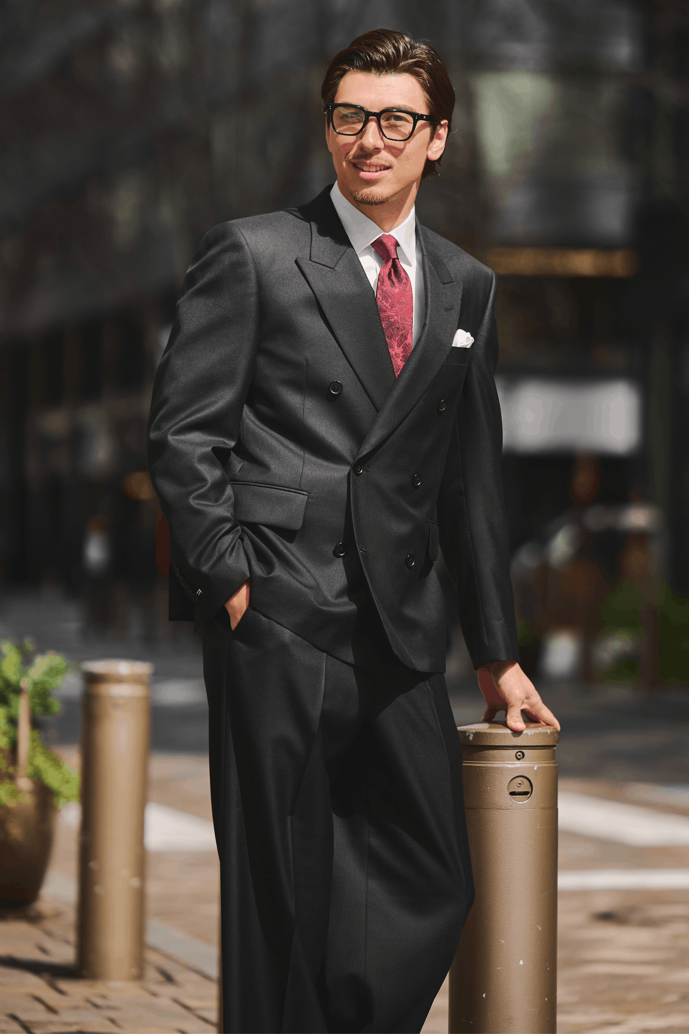 オーバーサイズセットアップ　オーバーサイズスーツ　ロング丈　　ブラックスーツ