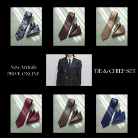 新作入荷　ネクタイチーフセット　スーツ小物