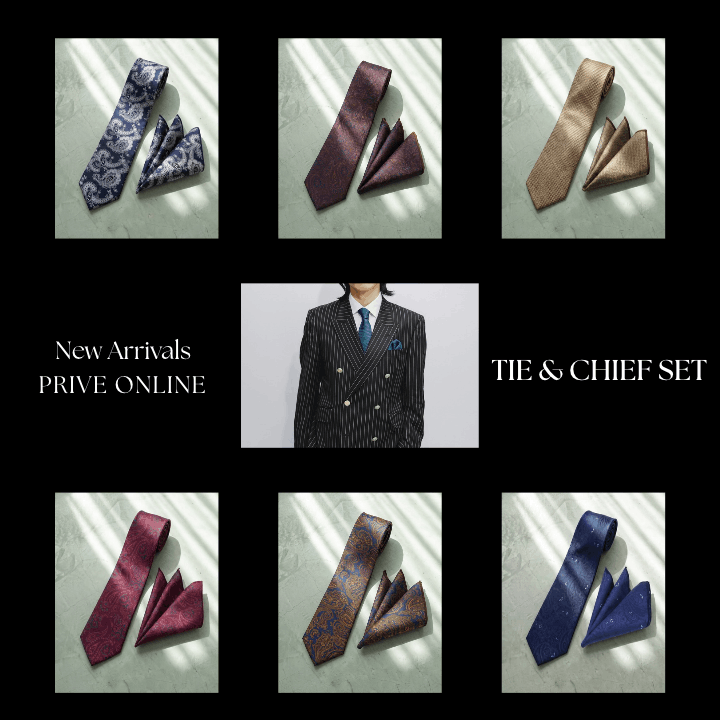 新作入荷　ネクタイチーフセット　スーツ小物